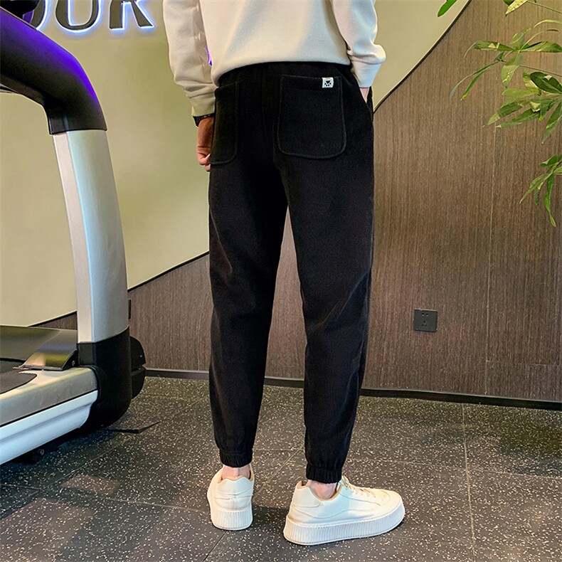 KK99P58控78小伙风束脚裤男潮牌潮流卫裤男士灯芯绒休闲裤咖首,男装休闲裤,星座215（原电商B249）