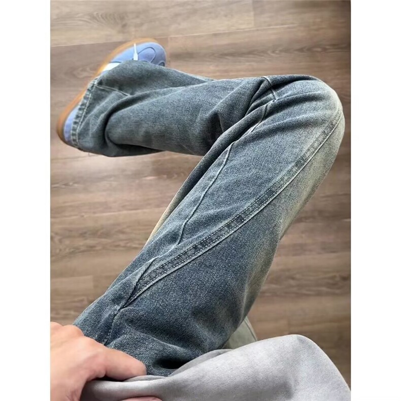 牛仔裤男款美式高街vibe裤子潮工装复古修身直筒牛仔裤网图NTG53图片