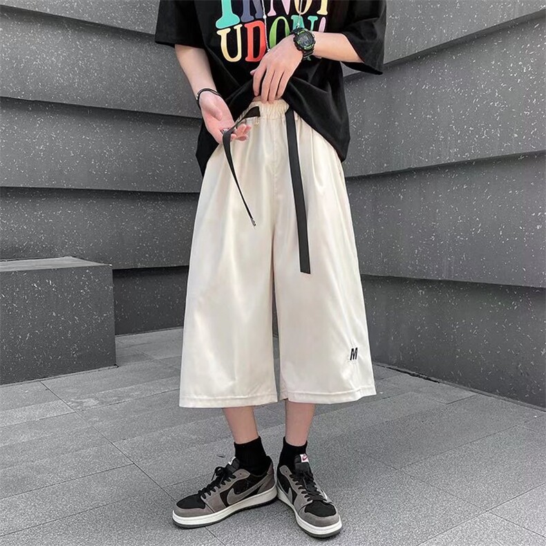 夏季痞帅裤子男宽松休闲裤韩版潮流港风潮牌运动阔腿七分裤Q01P30,男装休闲裤,星座1116-2