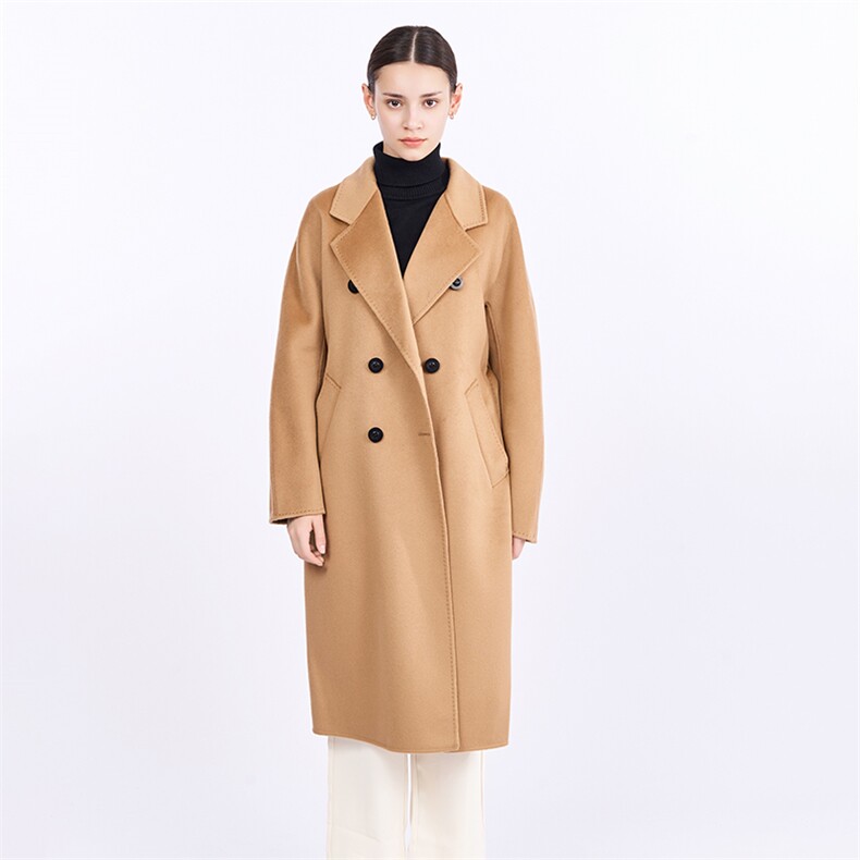 云端系列高端双面呢大衣女中长款羊毛羊绒大衣外套，女装羊绒大衣，星纬羊绒