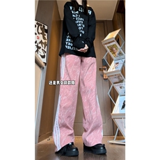 抖音品质秋季新款潮流条纹灯芯绒宽松休闲裤B315-K130-特p35控68，男装休闲裤，电商B315