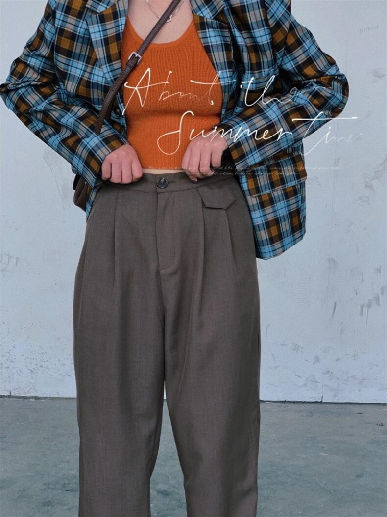 格子复古西装，女装西装，25Ann·Studio