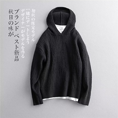 秋冬季新款红色连帽套头毛衣洋气针织衫宽松外穿上衣V23-P63网图，男装针织衫/毛衣，电商B245