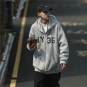 Cityboy卫衣ins港风宽松开衫百搭印花外套X5510-模特图-P75-限88图片