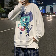 WY57（解构海绵宝宝-有版权）港风日系大码圆领卫衣P35控价48，男装卫衣，星座508（原C305）