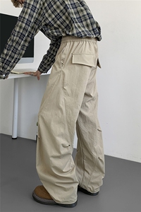 直播得物夏季休闲裤子男女宽松伐木裤工装裤弯刀裤K10128-P40图片