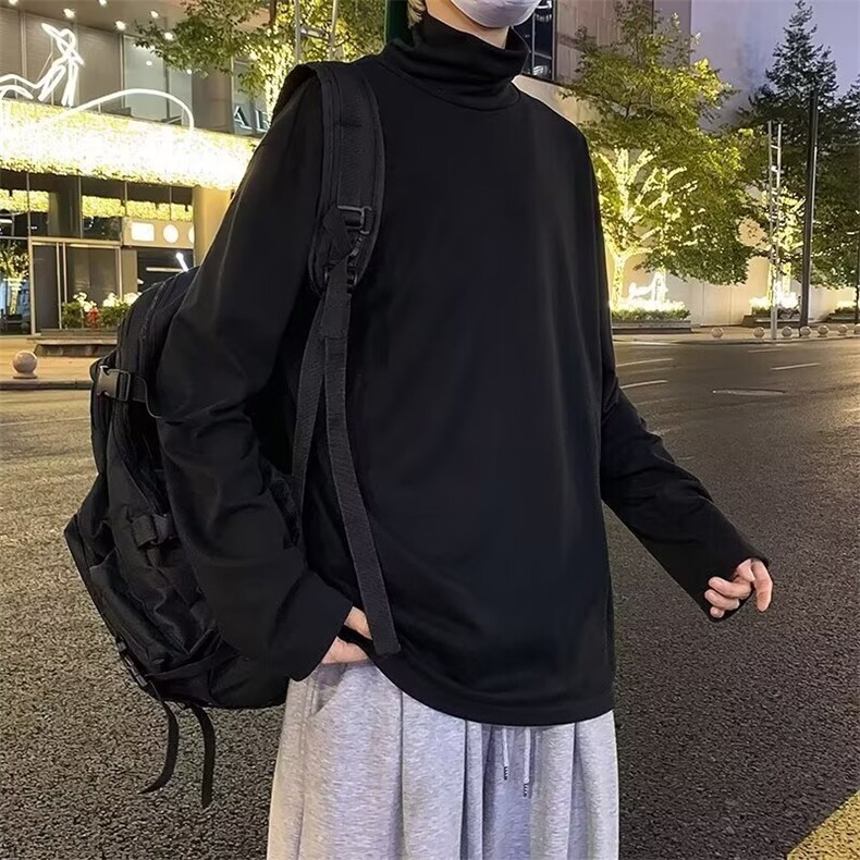 中高领打底衫男士t恤内搭ins上衣服半高领卫衣男生加绒Q02/P32,男装卫衣,星座506