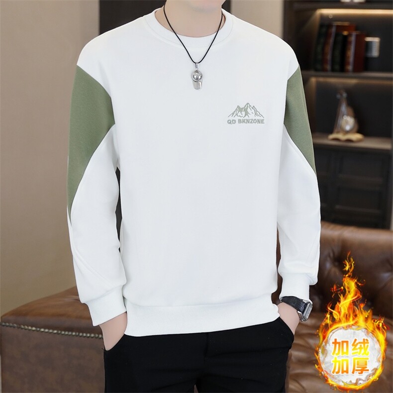 秋冬新款男士休闲时尚圆领60棉套头卫衣打底衫L801-P47-加绒P52,男装T恤,星座310B-3