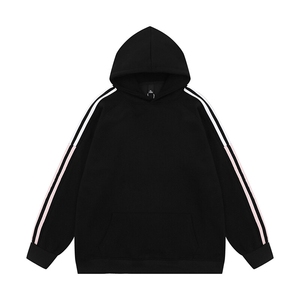 光板得物\唯品二开三条杠撞色拼接插肩袖连帽卫衣A71P38