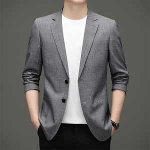 秋季新款西装男西服简约外套西服商务休闲小西装单西图片