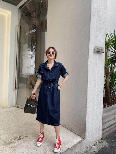 牛仔简单款长裙通勤风百搭，女装，肆尔