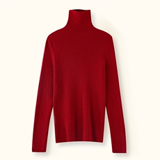 2025年秋季套头高领长袖时尚百搭通勤简约休闲，女装针织衫/毛衣，万禾羊绒