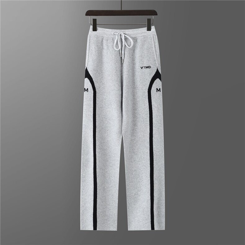 2025秋冬新款百搭系绳芝麻点加厚提花直筒裤，男装休闲裤，江杉羊绒