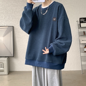 现货秋季 WY7889-P45控68 高品质灯芯绒高质量圆领加绒加厚卫衣图片