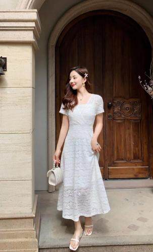 【现货】夏季新款优雅气质蕾丝连衣裙，女装连衣裙，芷炫