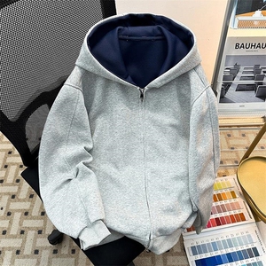 抖音得物高品质二开 26春装美式重磅宽松结构双面连帽卫衣外套W68图片