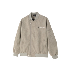 美式vintage棒球服男秋高街痞帅扎染皮夹克设计感短款工装外套潮图片