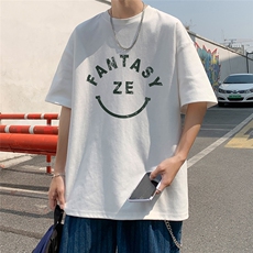 港风23夏季时尚潮流字母印花款纯棉短袖T恤T6065P25控38，男装T恤，电商A268A