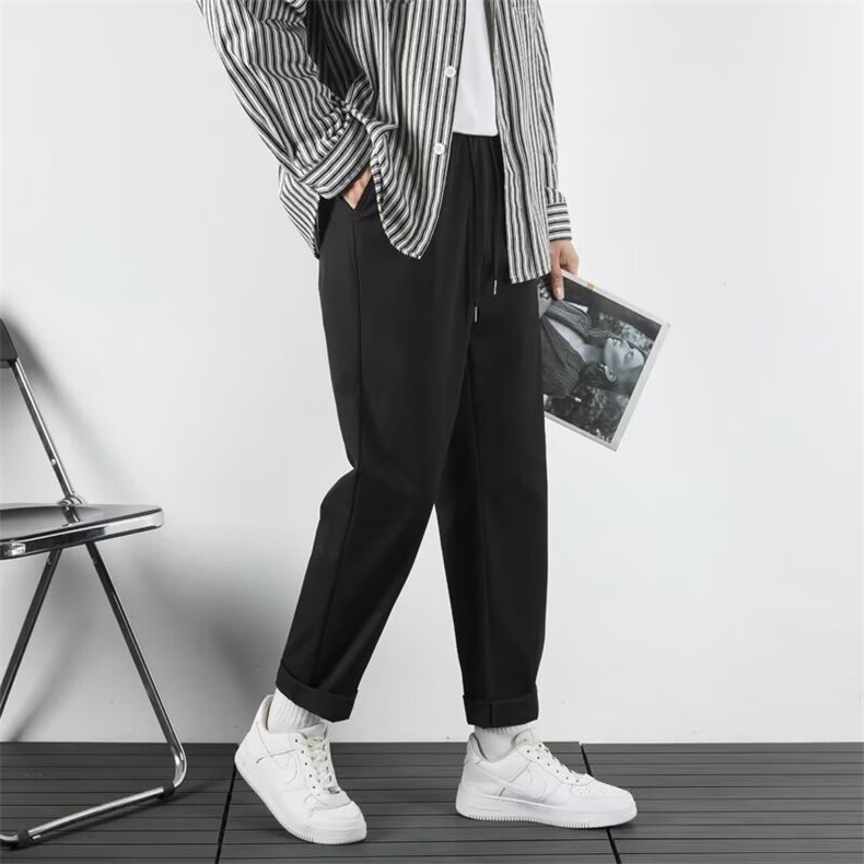 冰丝九分休闲裤男2026夏季薄款宽松运动男士青年直筒西裤VS805,男装西裤,星座1116A-2（原606A-1）