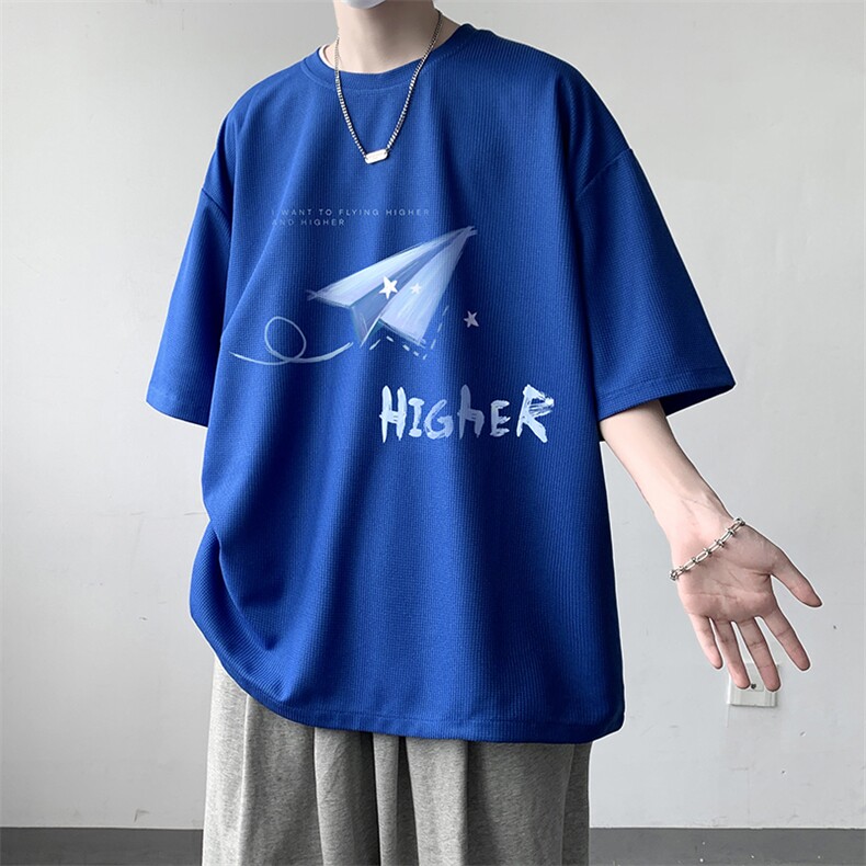 华夫格t恤男短袖男大码五分袖大皂风HT73270-P22,男装T恤,电商A040