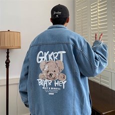 加绒牛仔棉服男士冬季棉衣外套羊羔绒加厚毛领保暖外套MY2255-P95，男装棉衣，星座1103-3
