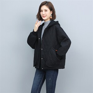品牌折扣外贸剪标女装秋冬复古棉质连帽棉衣外套短款加厚保暖棉袄图片