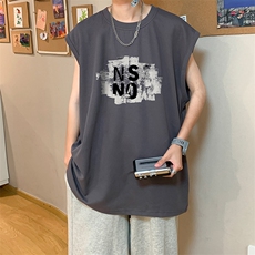 量大优供视频得物直播品质220克夏季纯棉背心无袖T恤WB93，男装T恤，电商A486