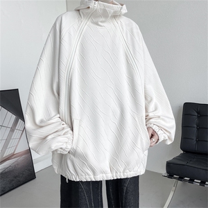 WY8126/P65秋装新款冲锋卫衣男款oversize潮牌美式高街重磅拉链图片