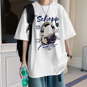 重磅美式潮牌圆领短袖T恤男新款夏季宽松青少年学生半袖上衣体恤图片