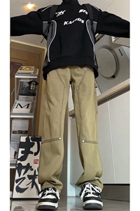 有视频现货伐木工装牛仔裤男宽松直筒GK07-P55-限价68图片