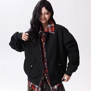 格子拼接假两件外套男潮牌设计夹克春季时尚情侣棒球服HH650 P68,男装夹克,星座1013-5