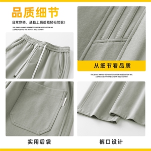 美式重磅卫裤男春季新款宽松直筒运动裤百搭休闲裤子Z2582-P50图片