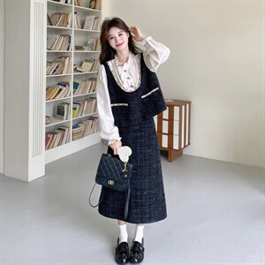 26春新款现-法式小香风高级感假两件优雅半裙套装2612-P175K288图片