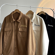 冬新复古加棉加厚麂皮绒棉服男多口袋翻领棉袄夹克J611J加棉-P85，男装棉衣，电商A001-1