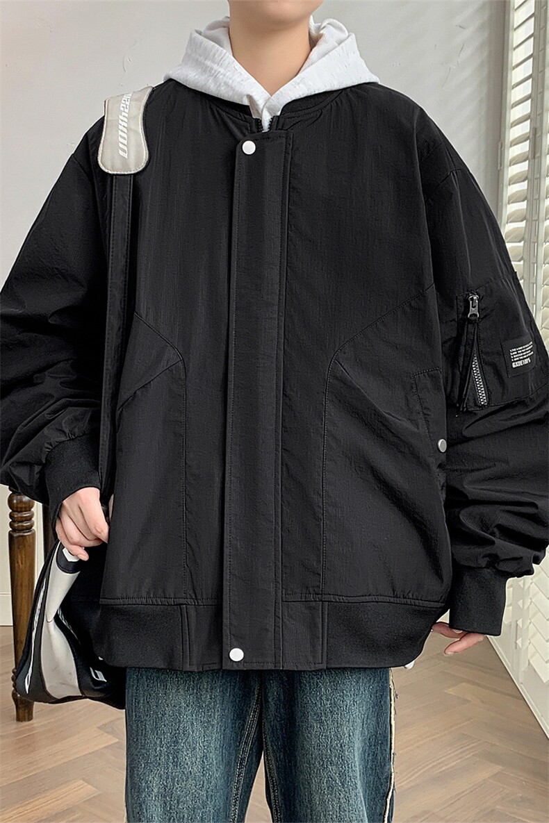 2024秋季休闲外套高品质棒球服宽松多口袋夹克男A436-8837-P85,男装夹克,电商A436