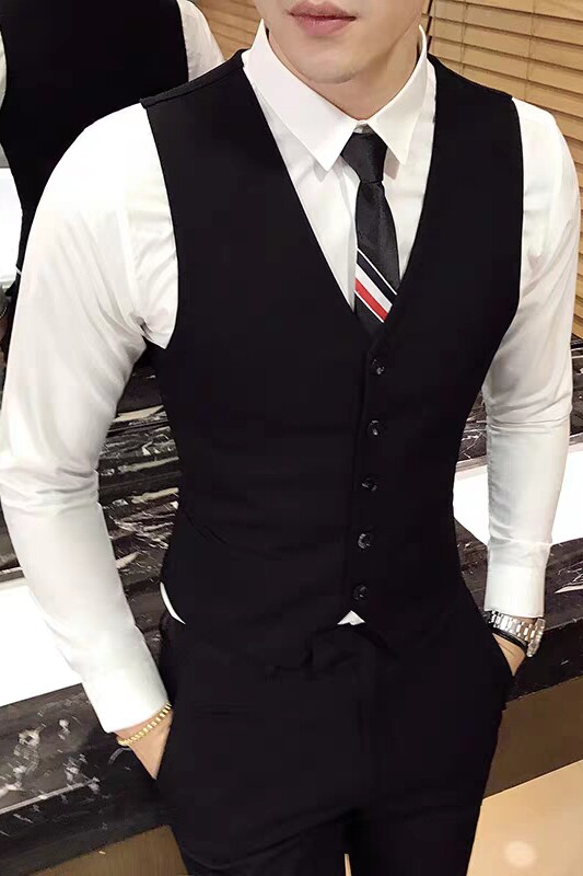 英伦风四季男士修身休闲马甲伴郎职业装工作服马夹坎肩韩版潮,男装背心/马甲,星座1307（原1902D）