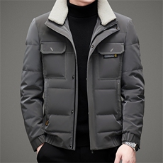 2023冬季新款白鸭绒羽绒服男装防寒休闲可卸毛领外套AJY8050-P295，男装羽绒服，电商B212（原钱塘6029）