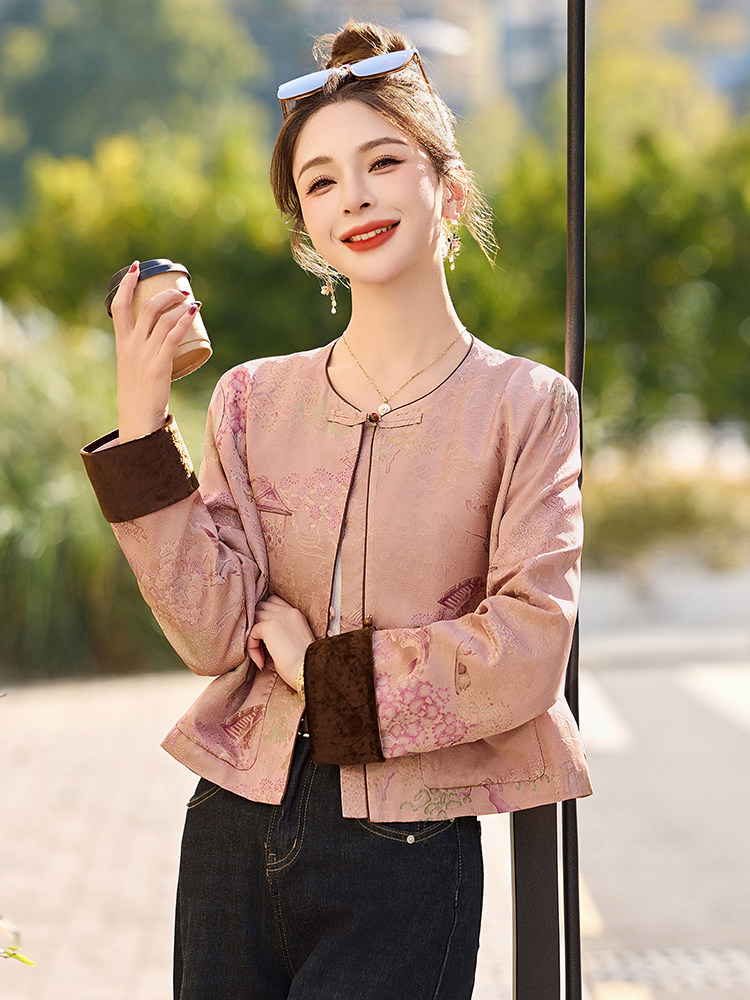 辰子CICY【国色芳华】新中式国风提花短外套盘扣新年上新2.13,女装短外套,依如秀(原杭风阁)