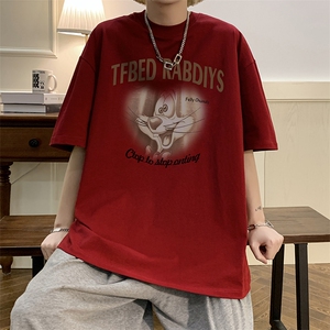 夏季宽松印花圆领T恤潮流休闲上衣A161-T9038-P25图片