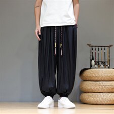 2026夏装新款风夏季轻薄透气冰丝灯笼裤宽松版2503-P55，男装休闲裤，电商A057B