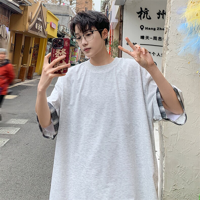 短袖男夏季新款港风宽松T恤上衣T8219-P25图片