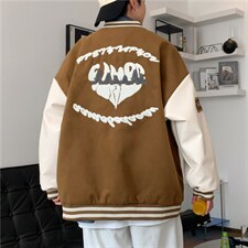 vintage棒球服男春秋季夹克新款ins潮牌美式宽松拼接外套8710-P72，男装夹克，星座1008