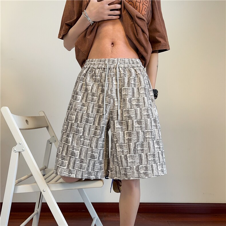 夏季新款灯芯绒格子条纹设计宽松休闲短裤B315-K25506-特p25控48,男装牛仔裤,电商B315