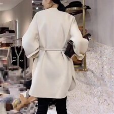 2021秋季新款气质淑女甜美优雅百分百羊毛双面呢外套，其它，L·H·X