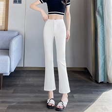 现货微喇叭裤女九分新款黑色高腰显瘦休闲小个子西装微喇裤子，女装休闲裤，云美莎专业女裤-全店现货