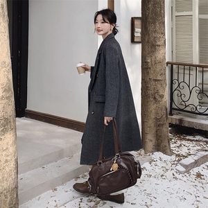 1灰色大衣女款秋冬季2024新款韩系羊毛呢子外套B193-815-P190K280图片