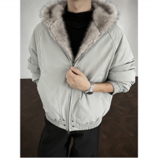 冬季港风加绒加厚连帽长毛座山雕棉衣外套MY666特批P90，男装棉衣，电商A247