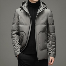 中年男脱卸帽羽绒服男中长款外套白鹅绒爸爸男装YYYR052165-P350，男装羽绒服，电商B212（原钱塘6029）