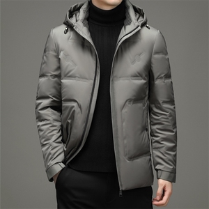 中年男脱卸帽羽绒服男中长款外套白鹅绒爸爸男装YYYR052165-P350图片