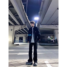 自家图，不拿货cleanfit毛边黑色牛仔裤微喇叭裤子KZA21-P48，男装牛仔裤，星座1007（原301D）